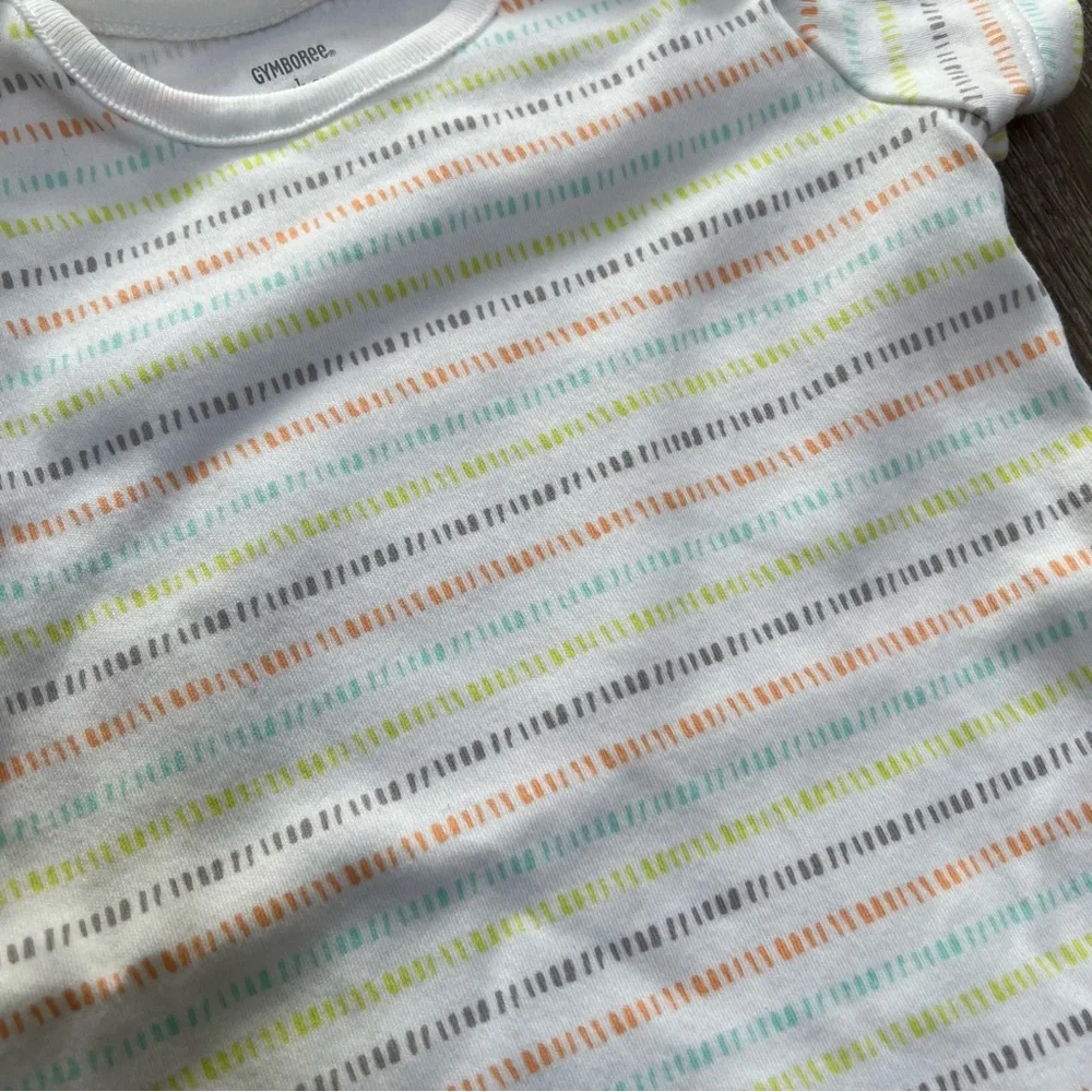 GYMBOREE SHORT SLEEVE BODYSUIT NEUTRAL WHITE 3-6MO
